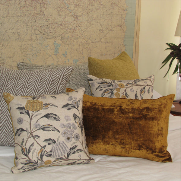 Made to order Bespoke Topaz luxury Italian velvet cushion cover