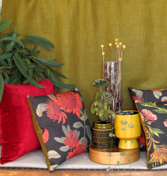 made to order Bespoke Red luxury Italian velvet cushion cover