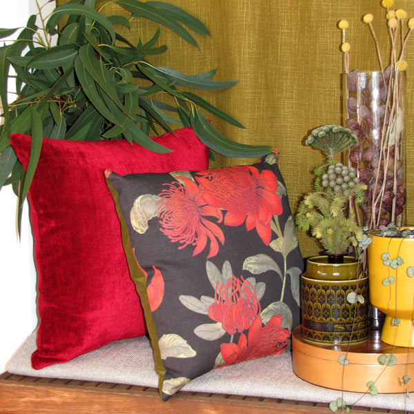 waratah linen cushion cover