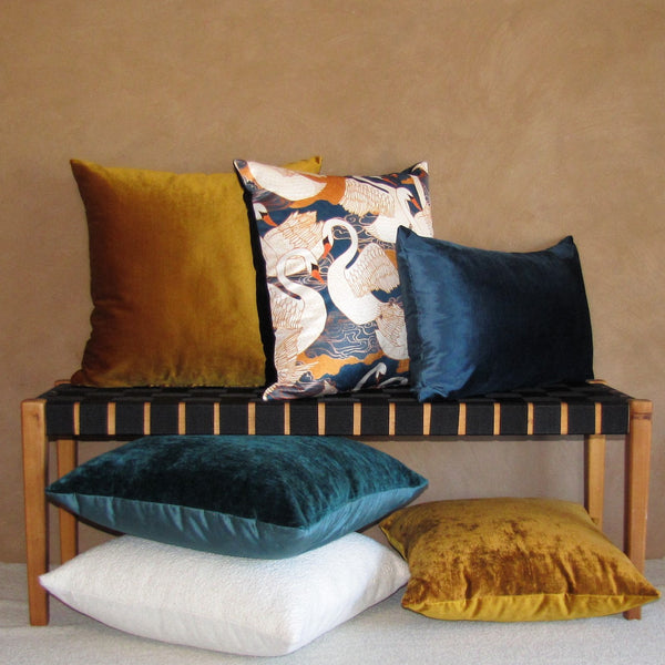Swan velvet cushion cover
