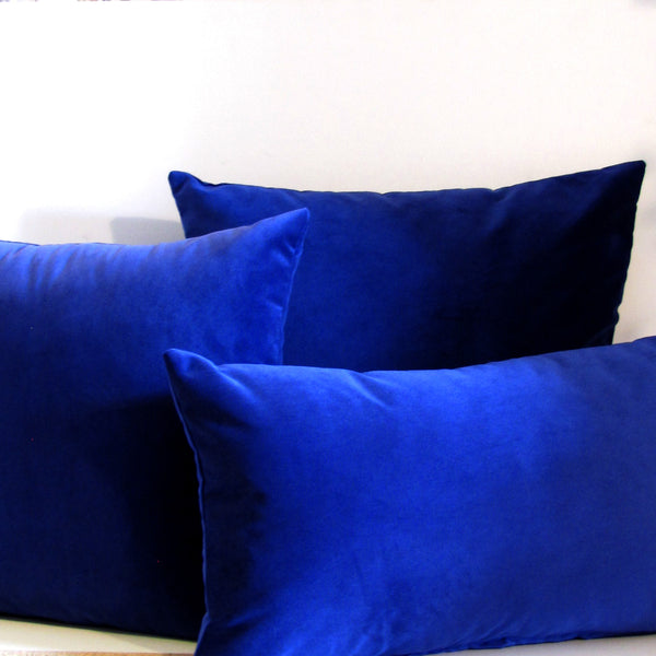 Cobalt blue velvet cushion cover