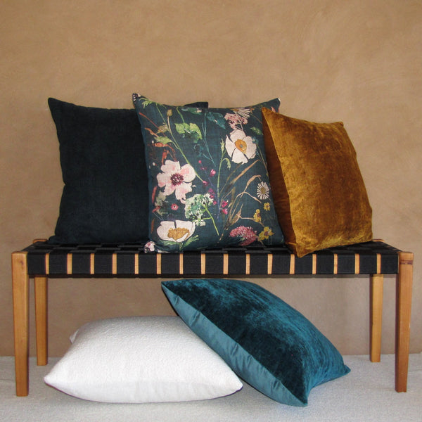 Duo velvet Aqua Mallard cushion cover