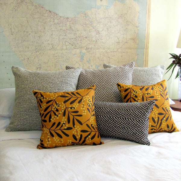 made to order wattle gold cushion cover