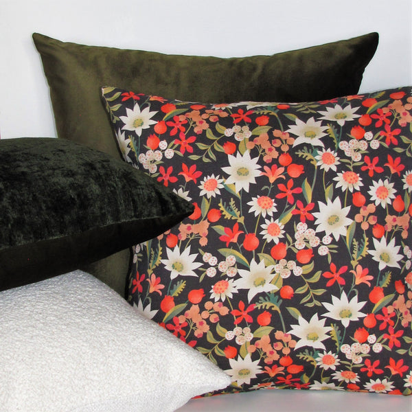 made to order flannel flowers cushion cover