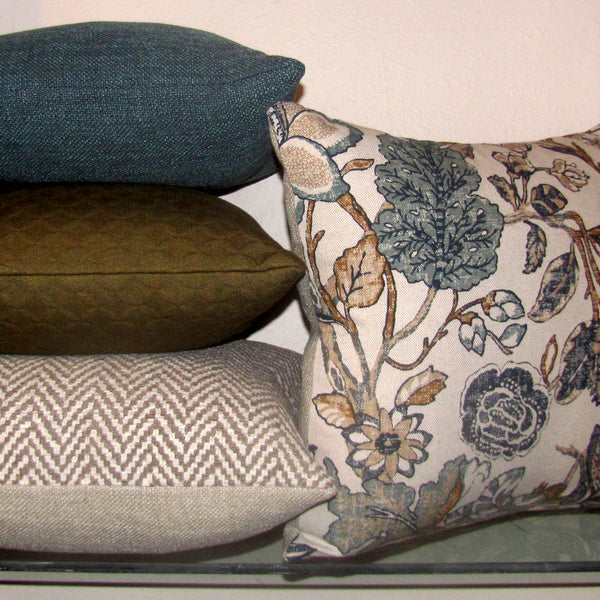 St Clair & teal linen cushion cover