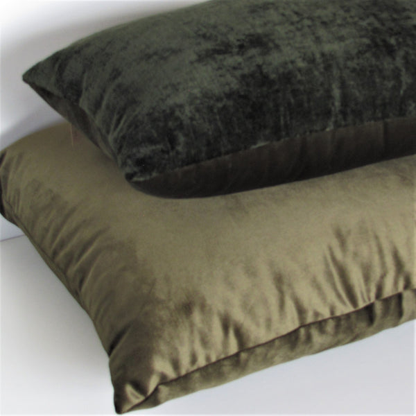 Made to order Amazon olive velvet cushion cover