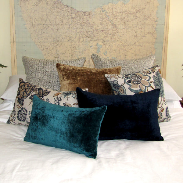 St Clair & teal linen cushion cover