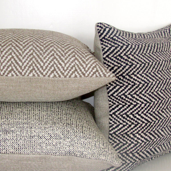 Apache wool blend cushion cover, black & cream