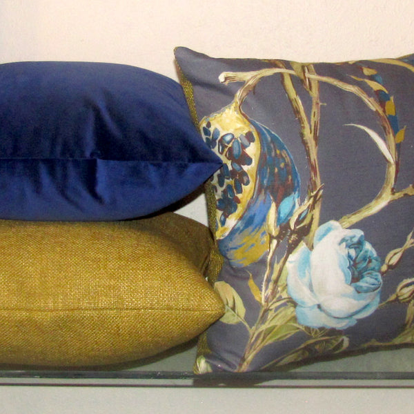Orchard linen cushion cover, blueberry