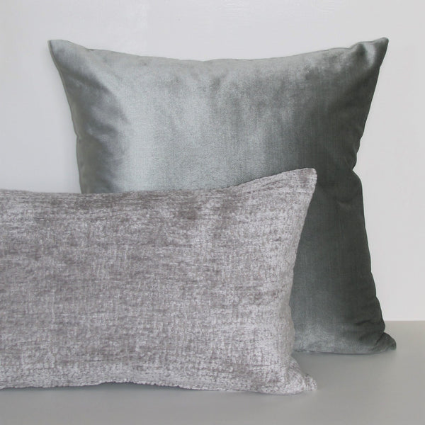 Ice blue velvet cushion cover