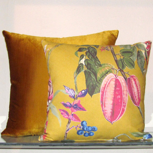 golden Hot Toddy velvet cushion cover