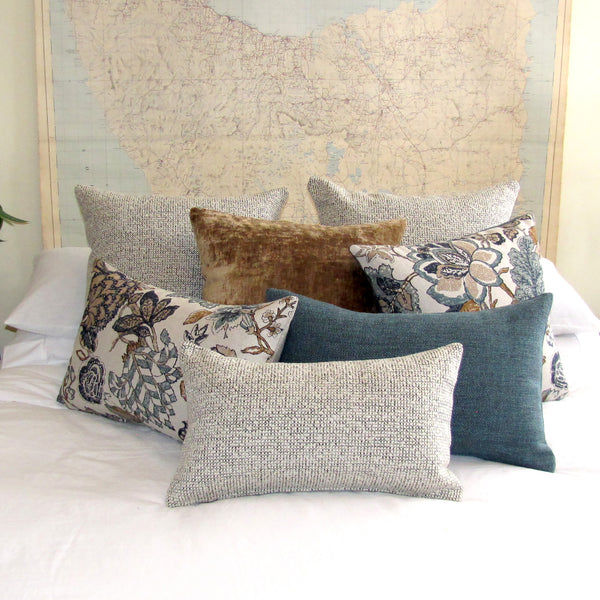 St Clair & teal linen cushion cover