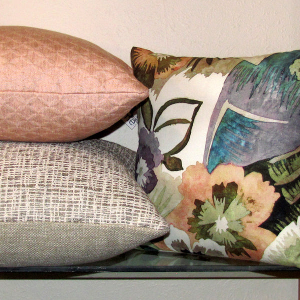 Topiary pink linen cushion cover