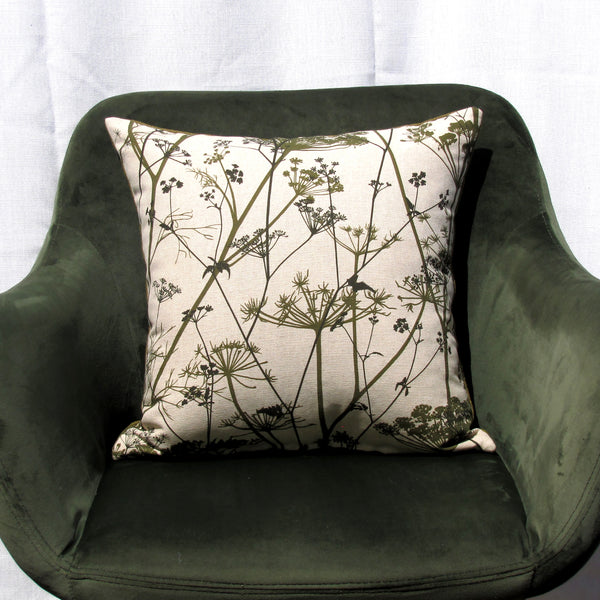 Wild Chervil cushion cover, olive