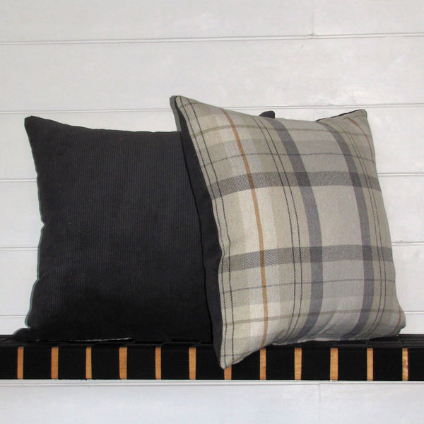 made to order Lanark Oatmeal check cushion cover