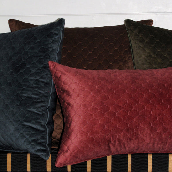 Celino Teal quilted cushion cover