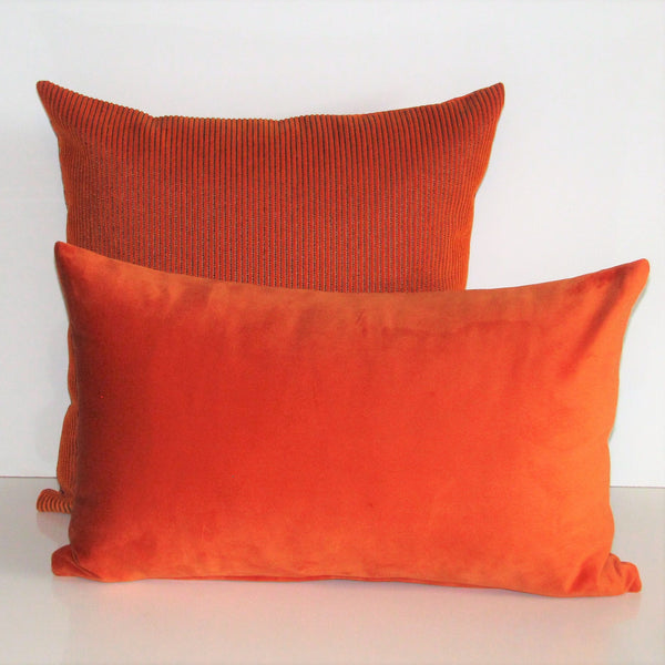 Jaffa orange velvet cushion cover