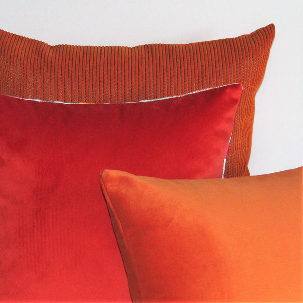 made to order Jaffa orange velvet cushion cover