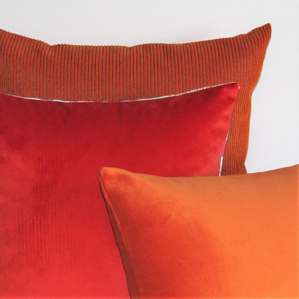 Jaffa orange velvet cushion cover