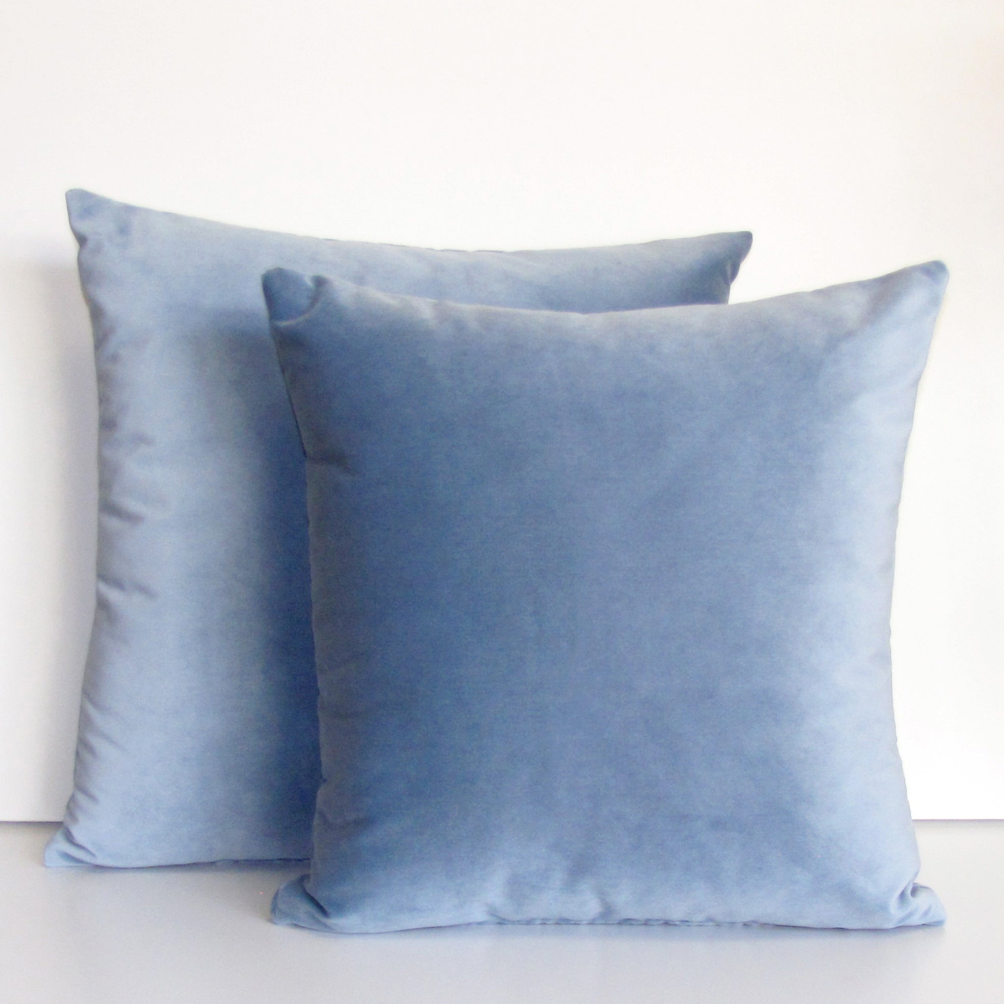 Cloud blue velvet cushion cover