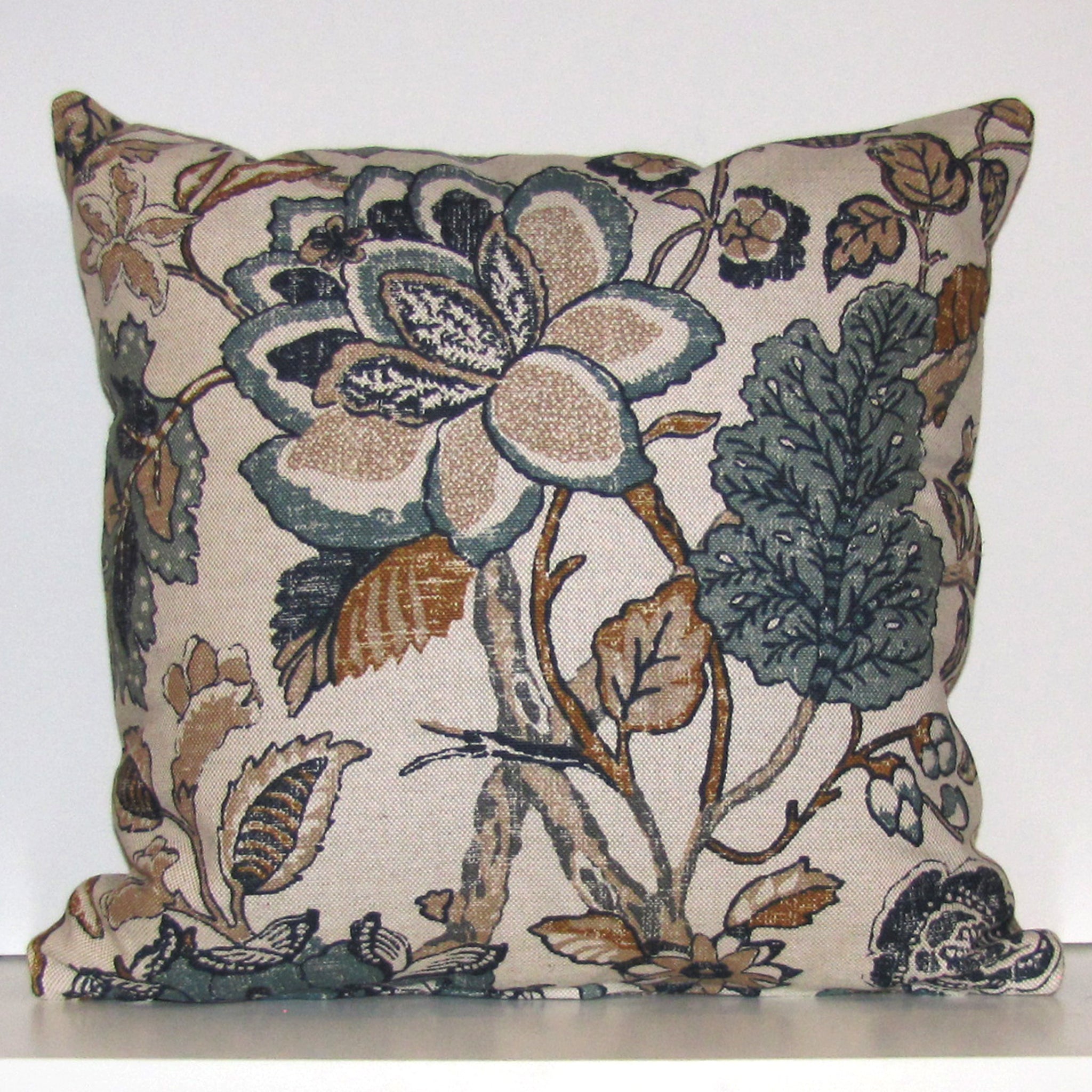 St Clair & teal linen cushion cover