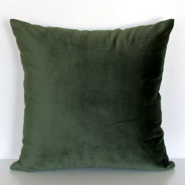 Hummingbird linen & velvet cushion cover