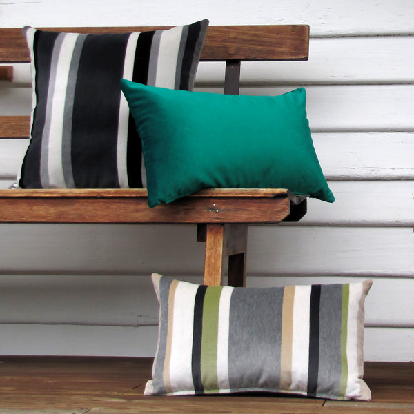 Charcoal South Beach Stripe, indoor/outdoor cushion cover