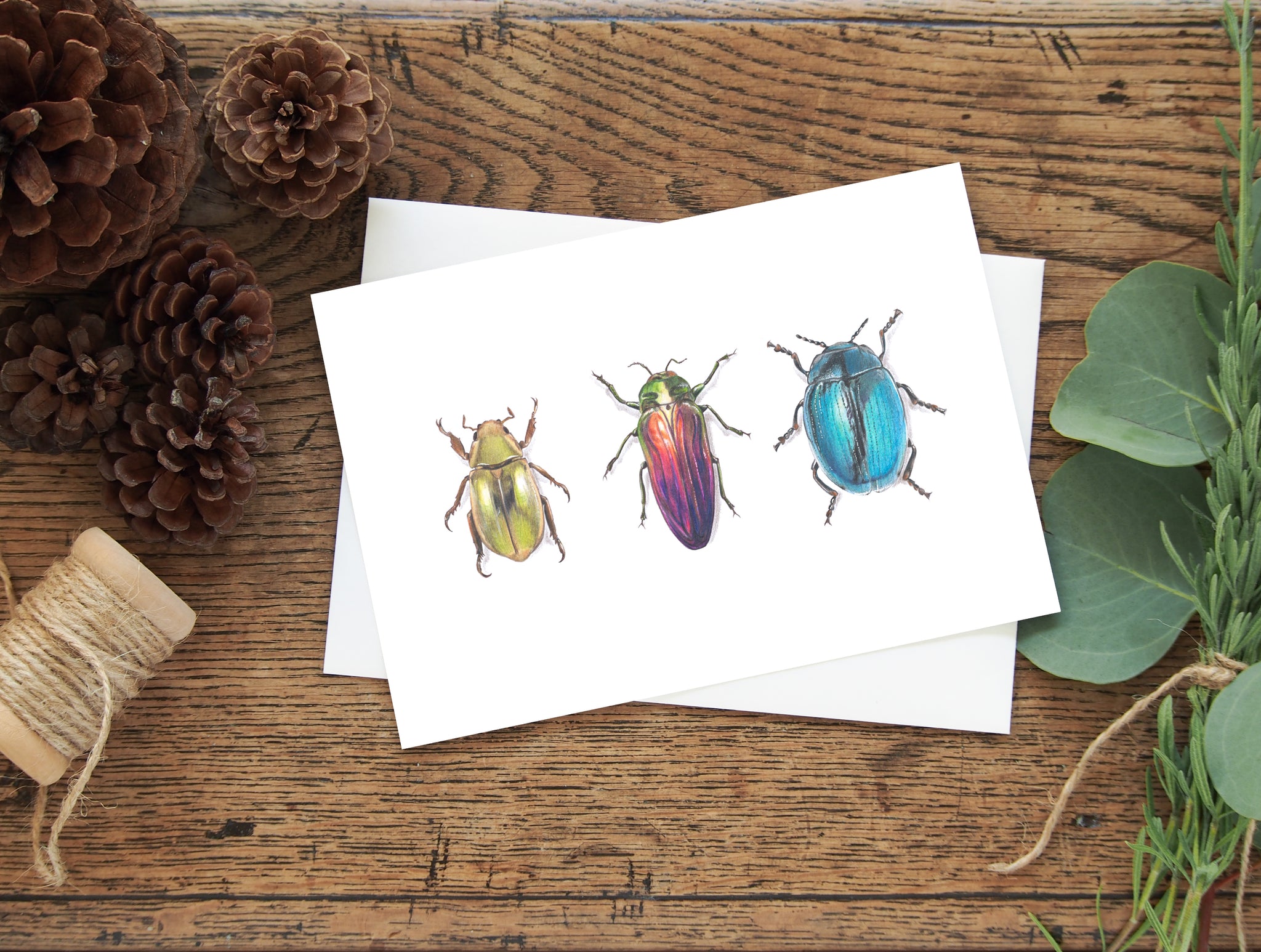Scarab Beetles greeting card