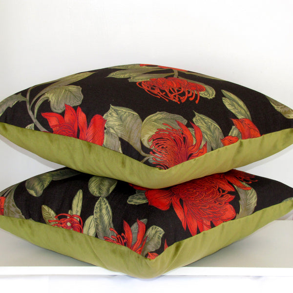 waratah linen cushion cover
