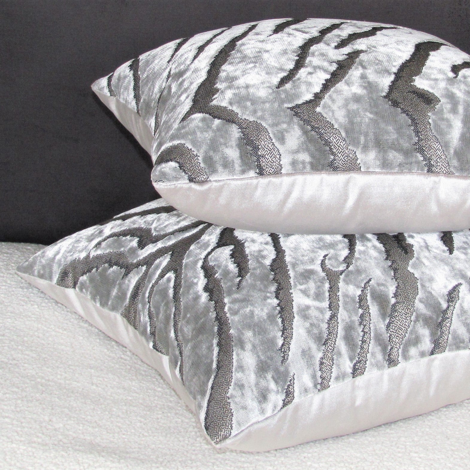 Made to order Bengal Tiger Silver Cushion Cover