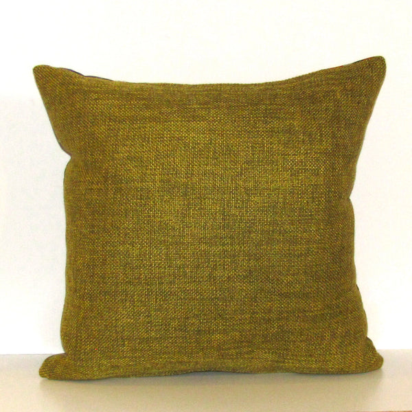 Twining linen cushion cover, green reverse