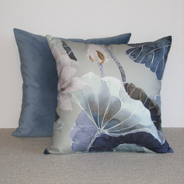made to order Lotus linen cushion cover