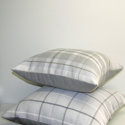 made to order Sutherland Oatmeal check cushion cover