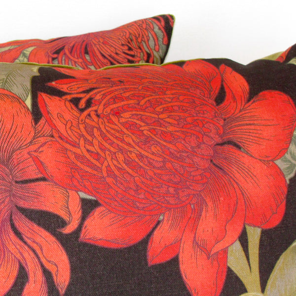 waratah linen cushion cover