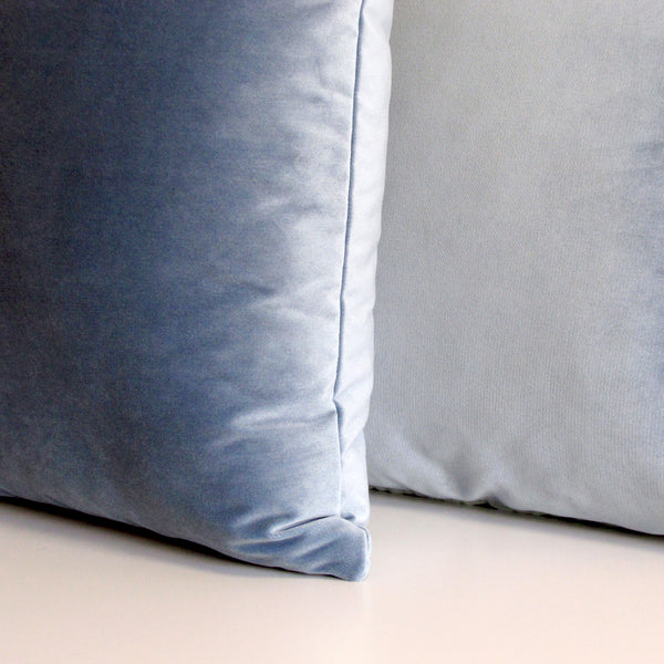 Cloud blue velvet cushion cover