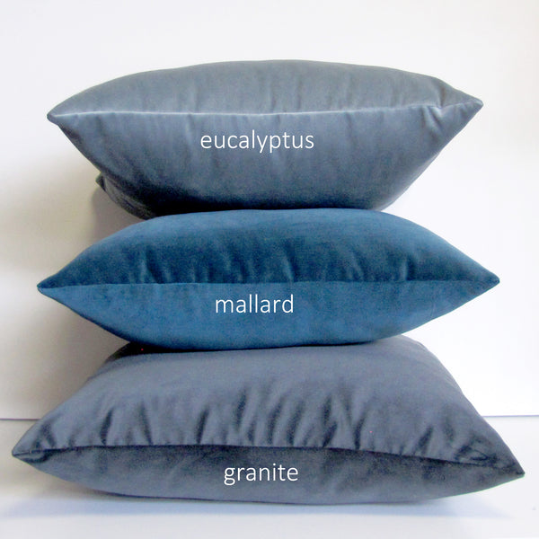 Granite grey velvet cushion cover
