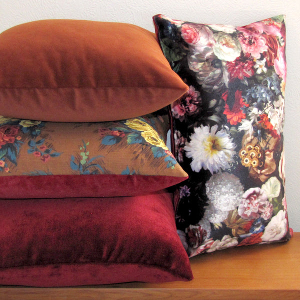 Copper velvet cushion cover