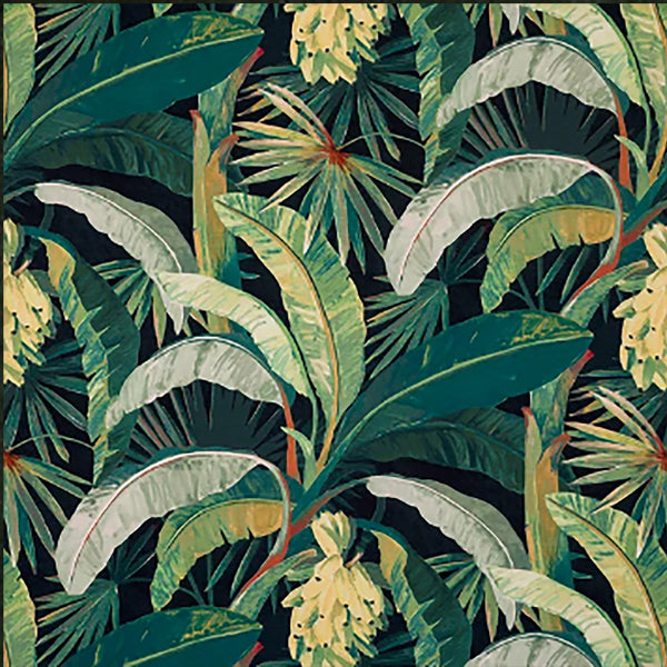 Midnight Tropicalia, indoor/outdoor cushion cover