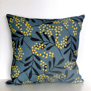 made to order wattle blue cushion cover