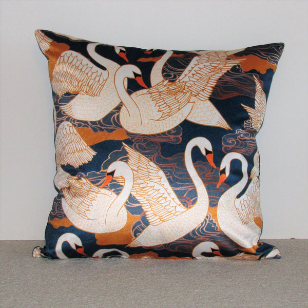 Swan velvet cushion cover