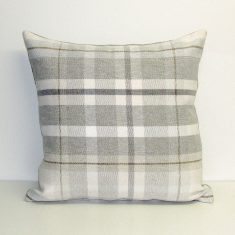 Sutherland Oatmeal check cushion cover