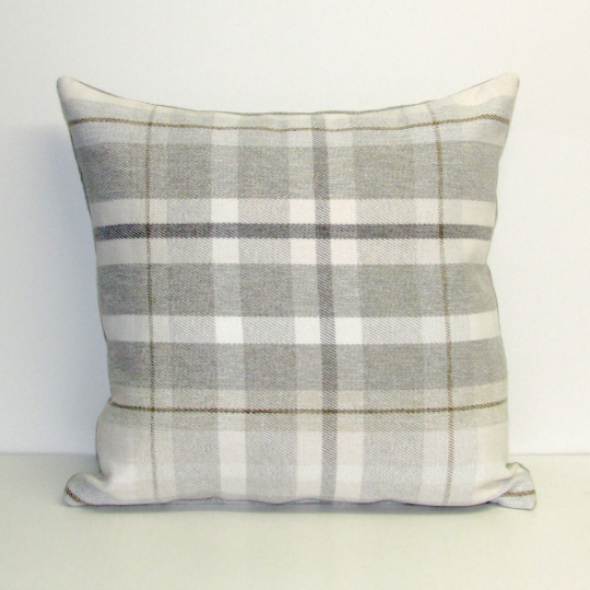 made to order Sutherland Oatmeal check cushion cover