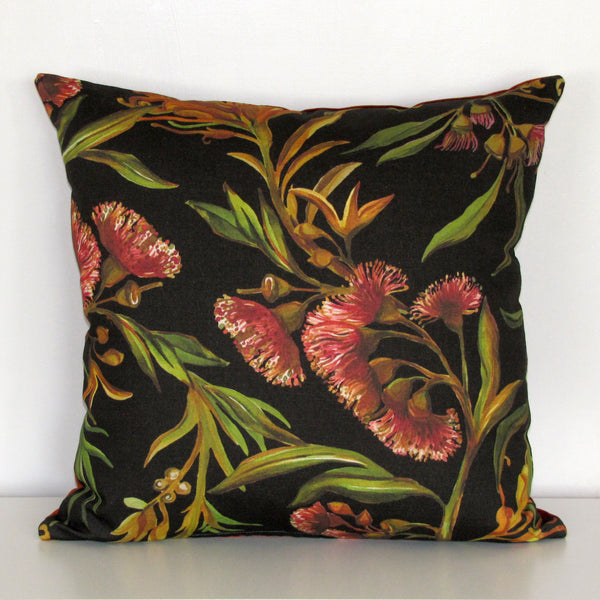 made to order dark flowering gum cushion cover