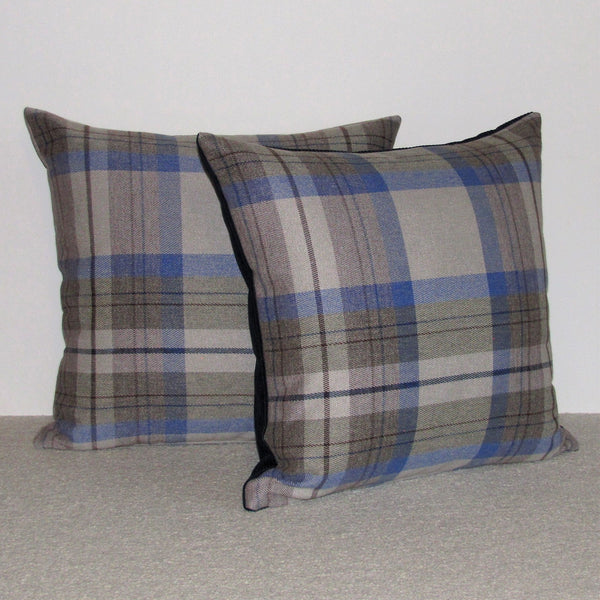 made to order Lanark Larkspur check cushion cover