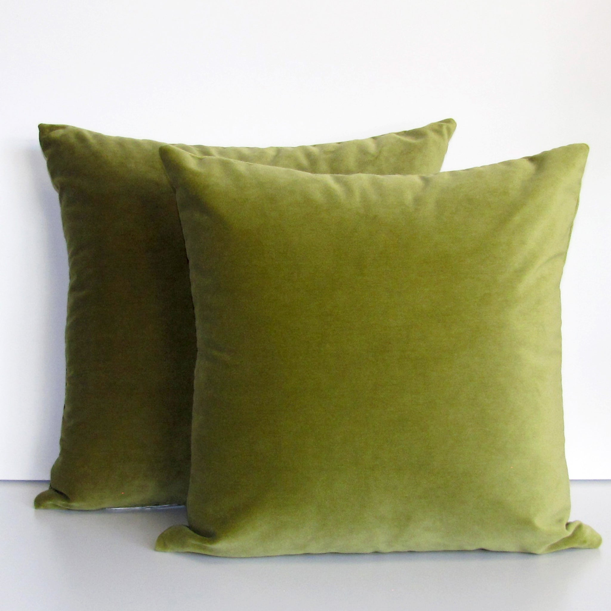 Moss green velvet cushion cover Little Wing