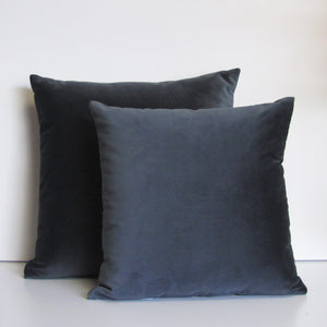 Granite grey velvet cushion cover