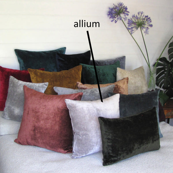 Bespoke Allium luxury Italian velvet cushion cover