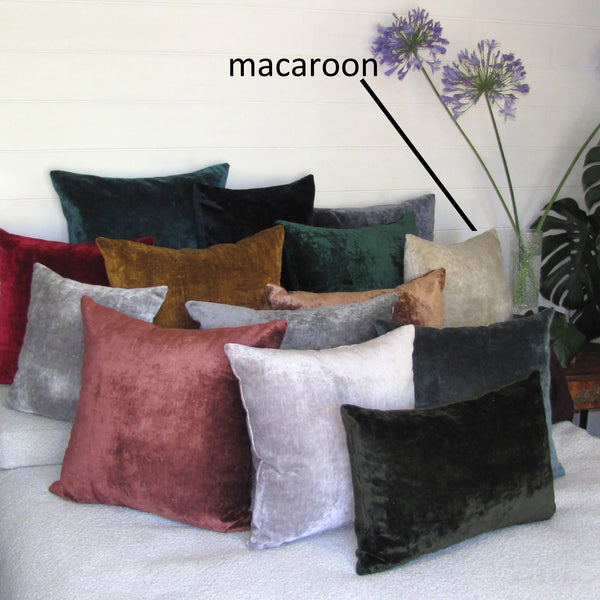 made to order Bespoke Macaroon luxury Italian velvet cushion cover