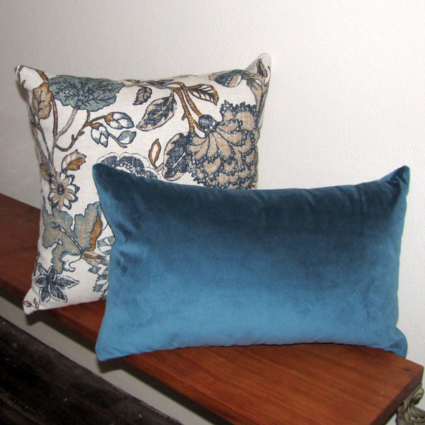 St Clair & teal linen cushion cover