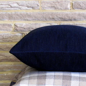 navy blue corduroy cushion cover
